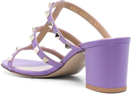 Valentino Garavani Rockstud-embellished mules Purple