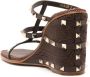 Valentino Garavani Rockstud-embellished wedge sandals Brown - Thumbnail 3
