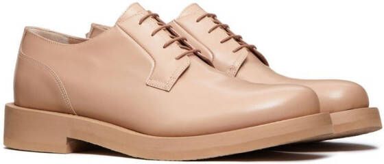 Valentino Garavani Rockstud Essential leather derby shoes Neutrals