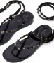Valentino Garavani Rockstud flat lace-up thong sandals Black - Thumbnail 5