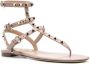 Valentino Garavani Rockstud flat leather sandals Pink - Thumbnail 2