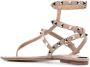 Valentino Garavani Rockstud flat leather sandals Pink - Thumbnail 3