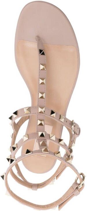 Valentino Garavani Rockstud flat leather sandals Pink