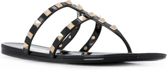 Valentino Garavani Rockstud flat thong sandals Black