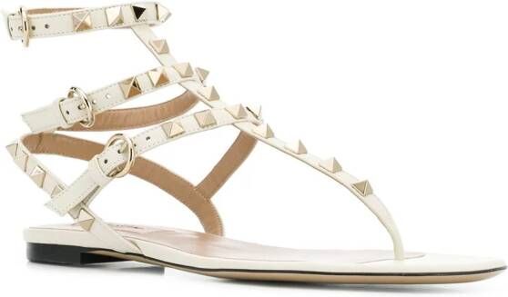 Valentino Garavani Rockstud flat sandals Neutrals