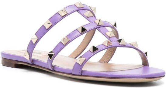 Valentino Garavani Rockstud flat sandals Purple