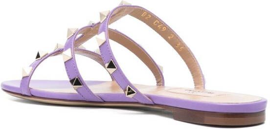 Valentino Garavani Rockstud flat sandals Purple