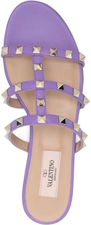 Valentino Garavani Rockstud flat sandals Purple