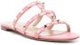 Valentino Garavani Rockstud flat strappy sandals Pink - Thumbnail 2