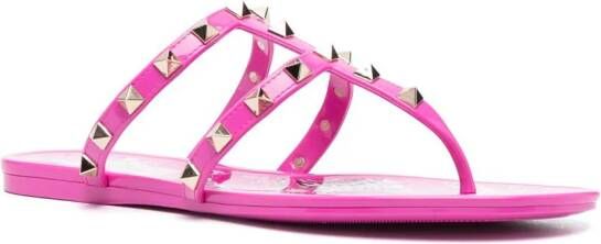 Valentino Garavani Rockstud flat thong sandals Pink