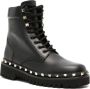 Valentino Garavani Rockstud leather combat boots Black - Thumbnail 2