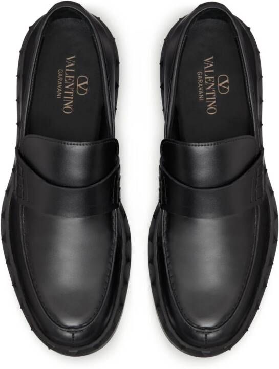 Valentino Garavani Rockstud leather loafers Black