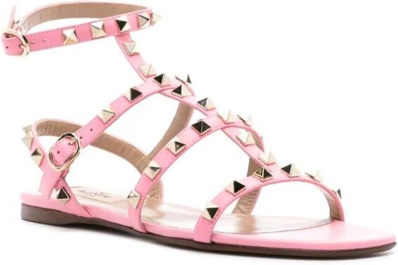 Valentino Garavani Rockstud leather sandals Pink