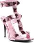 Valentino Garavani Rockstud metallic-effect 100mm sandals Pink - Thumbnail 2
