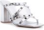 Valentino Garavani Rockstud metallic-leather sandals Silver - Thumbnail 2