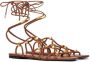 Valentino Garavani Rockstud Net lace-up sandals Brown - Thumbnail 2