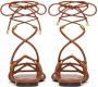Valentino Garavani Rockstud Net lace-up sandals Brown - Thumbnail 3