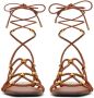 Valentino Garavani Rockstud Net lace-up sandals Brown - Thumbnail 4