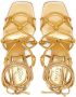 Valentino Garavani Rockstud Net lace-up sandals Gold - Thumbnail 4