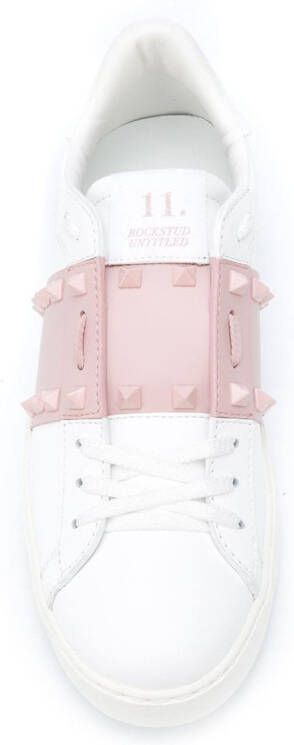 Valentino Garavani Rockstud open leather sneakers White