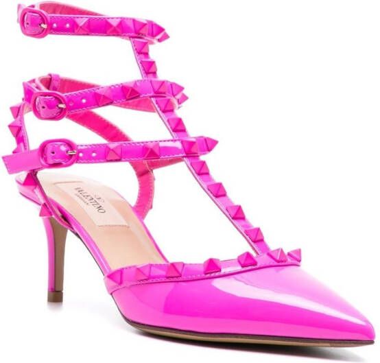 Valentino Garavani Rockstud patent-leather pumps Pink
