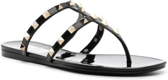 Valentino Garavani Rockstud patent sandals Black