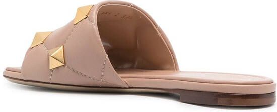 Valentino Garavani Rockstud quilted flat sandals Pink