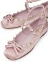 Valentino Garavani Rockstud satin ballerina shoes Pink - Thumbnail 5