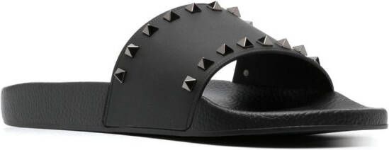 Valentino Garavani Rockstud slide sandals Black