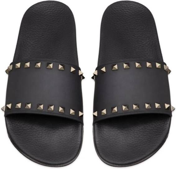 Valentino Garavani Rockstud slide sandals Black
