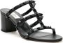 Valentino Garavani Rockstud strappy block-heel sandals Black - Thumbnail 2
