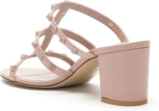 Valentino Garavani Rockstud strappy block-heel sandals Pink