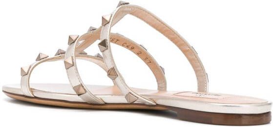 Valentino Garavani Rockstud T-strap sandals Gold