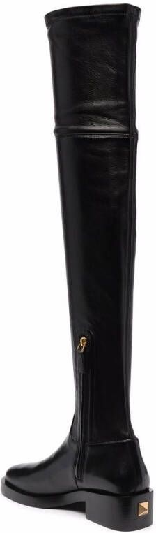 Valentino Garavani Rockstud thigh-high boots Black