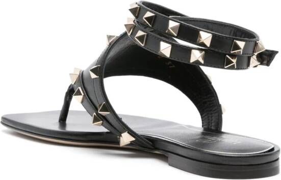Valentino Garavani Rockstud thong-strap leather sandals Black