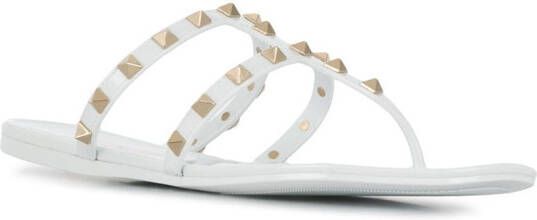 Valentino Garavani Rockstud thong-strap sandals White