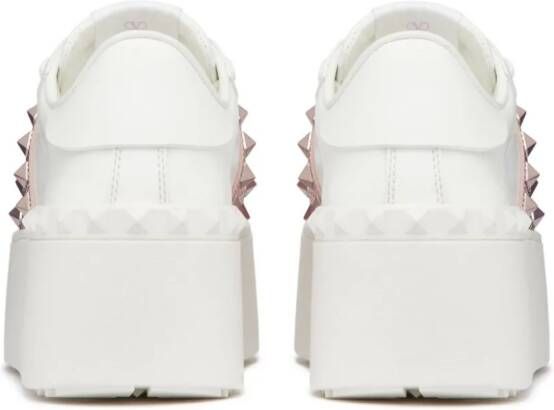 Valentino Garavani Rockstud Untitled leather flatform sneakers White