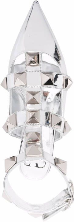 Valentino Garavani Roman stud buckled shoes Silver