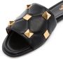 Valentino Garavani Roman Stud flat leather sandals Black - Thumbnail 2