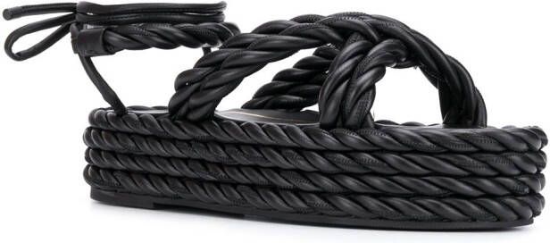 Valentino Garavani rope wedge sandals Black