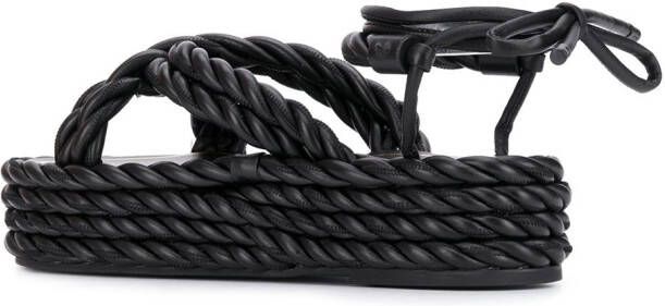 Valentino Garavani rope wedge sandals Black