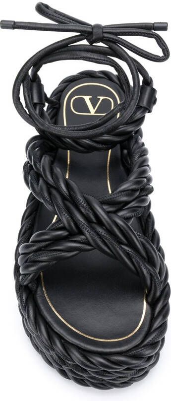 Valentino Garavani rope wedge sandals Black