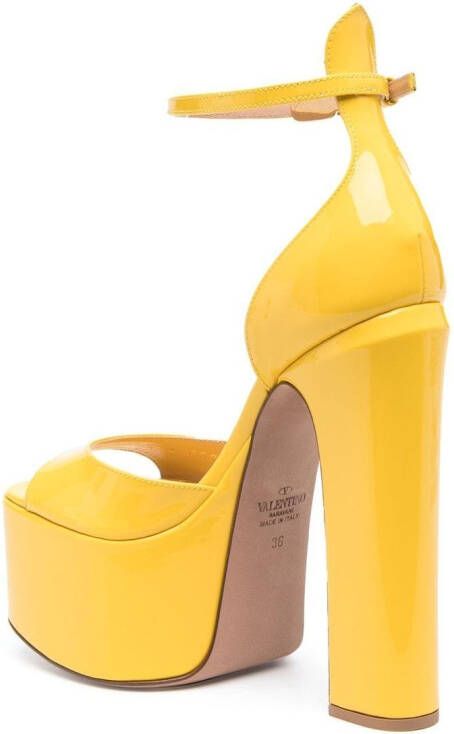 Valentino Garavani Tan-Go 155mm patent-leather sandals Yellow
