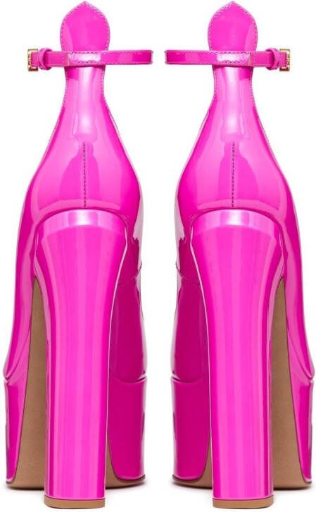 Valentino Garavani Tan-Go 155mm patent-leather pumps Pink