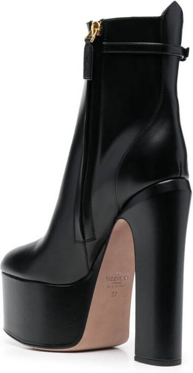 Valentino Garavani Tan-Go leather platform boots Black