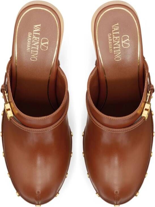 Valentino Garavani Tan-Go 150mmmm leather clogs Brown