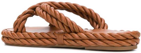 Valentino Garavani The Rope flat sandals Brown