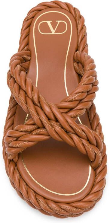 Valentino Garavani The Rope flat sandals Brown