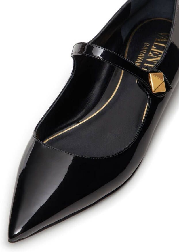 Valentino Garavani Tiptoe patent leather ballerinas Black
