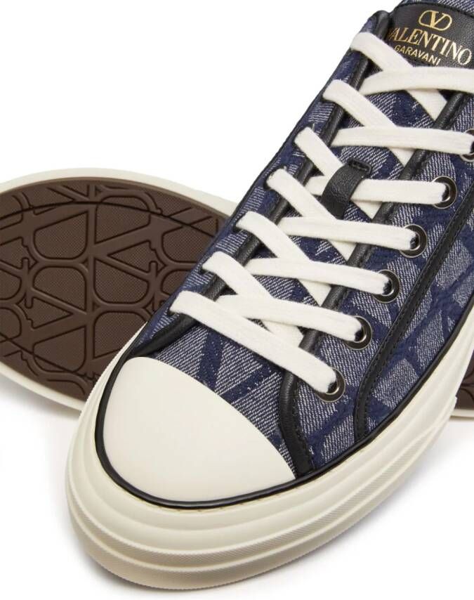 Valentino Garavani Toile Iconographe Totaloop denim-effect sneakers Blue